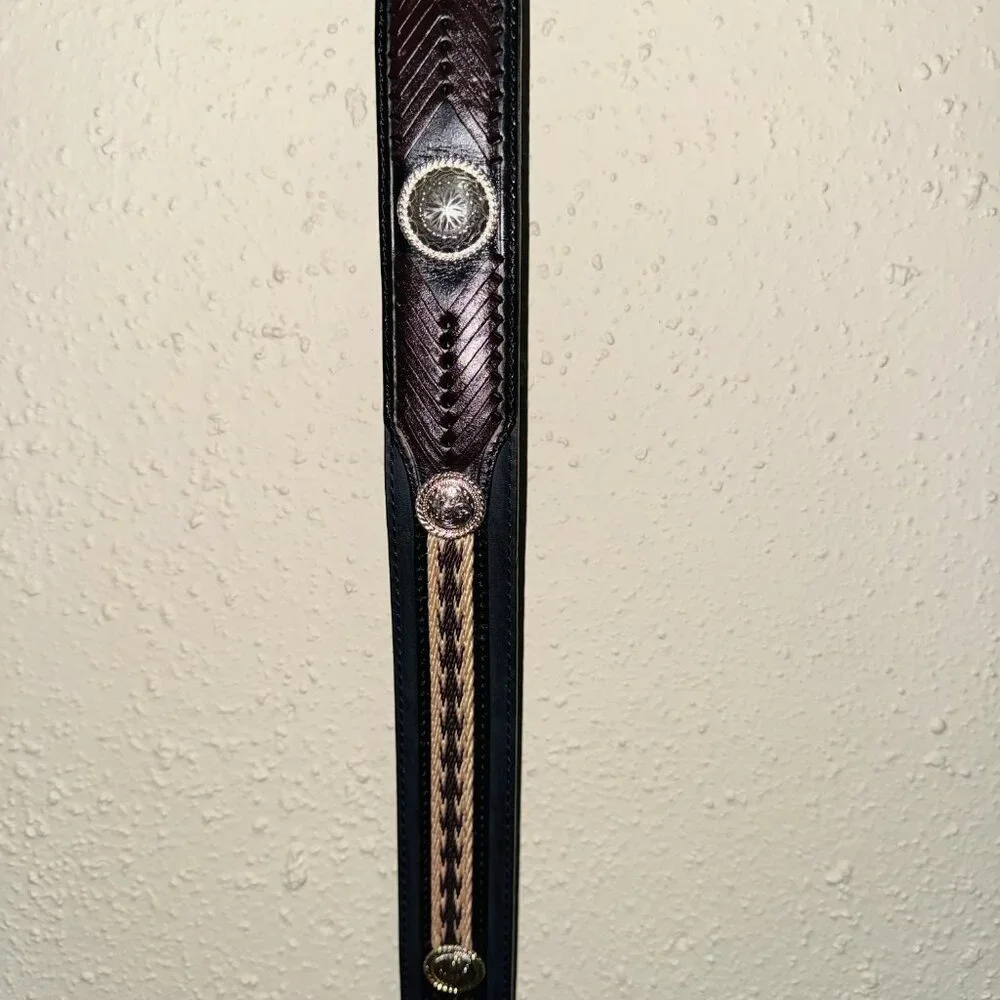 New Tony Lama Men Western Leather Black Belt